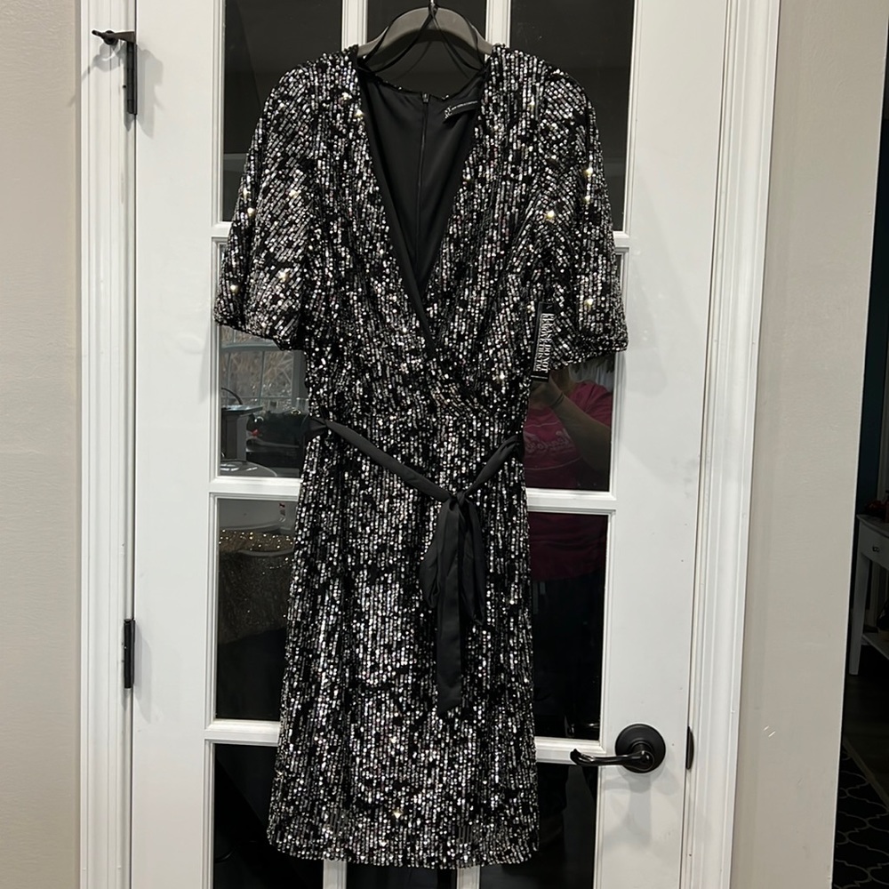 NWT Black Sequin Cocktail Dress